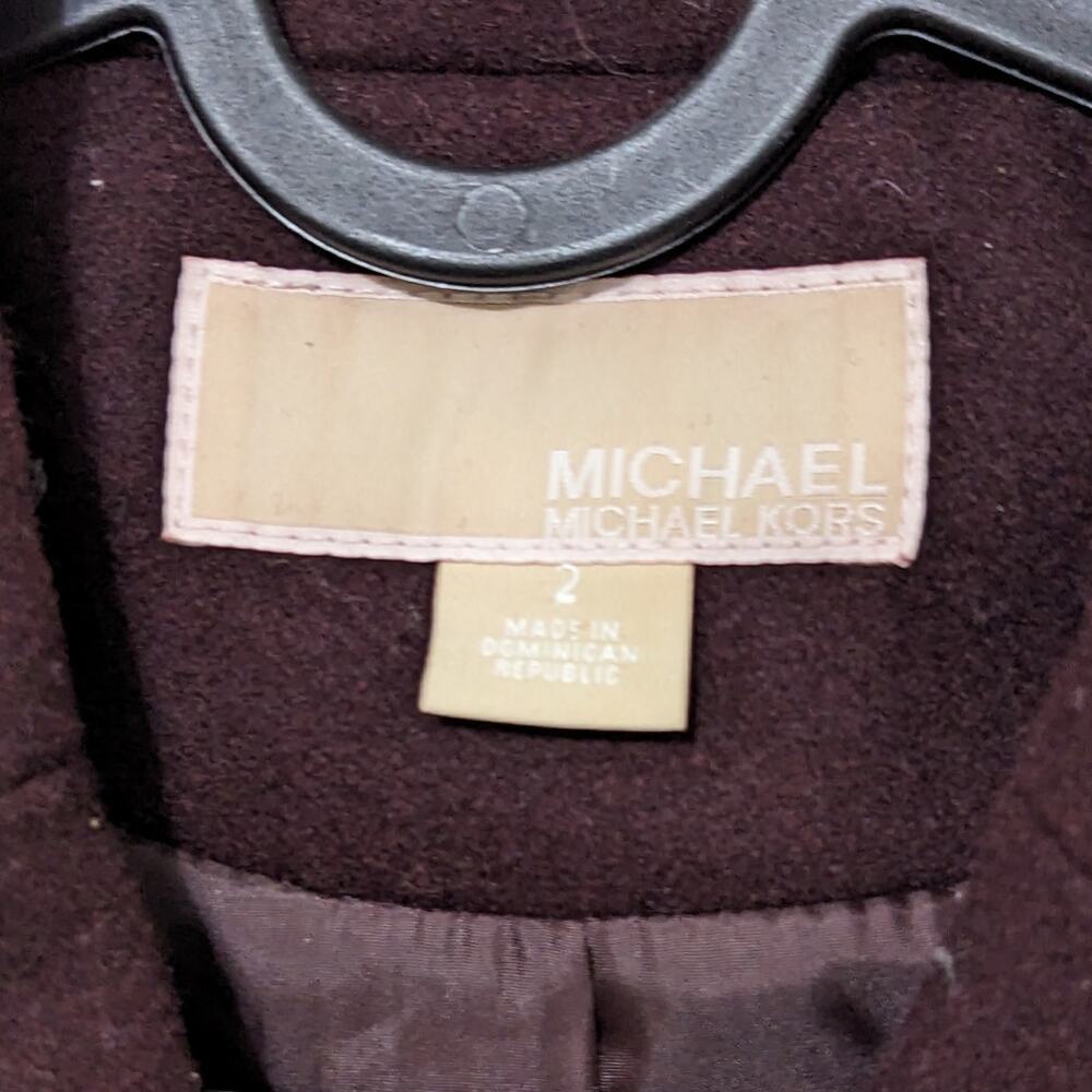 Michael Kors Women's Dark Plum Double Breasted Dress Winter Coat Size 2 - Picture 4 of 5
